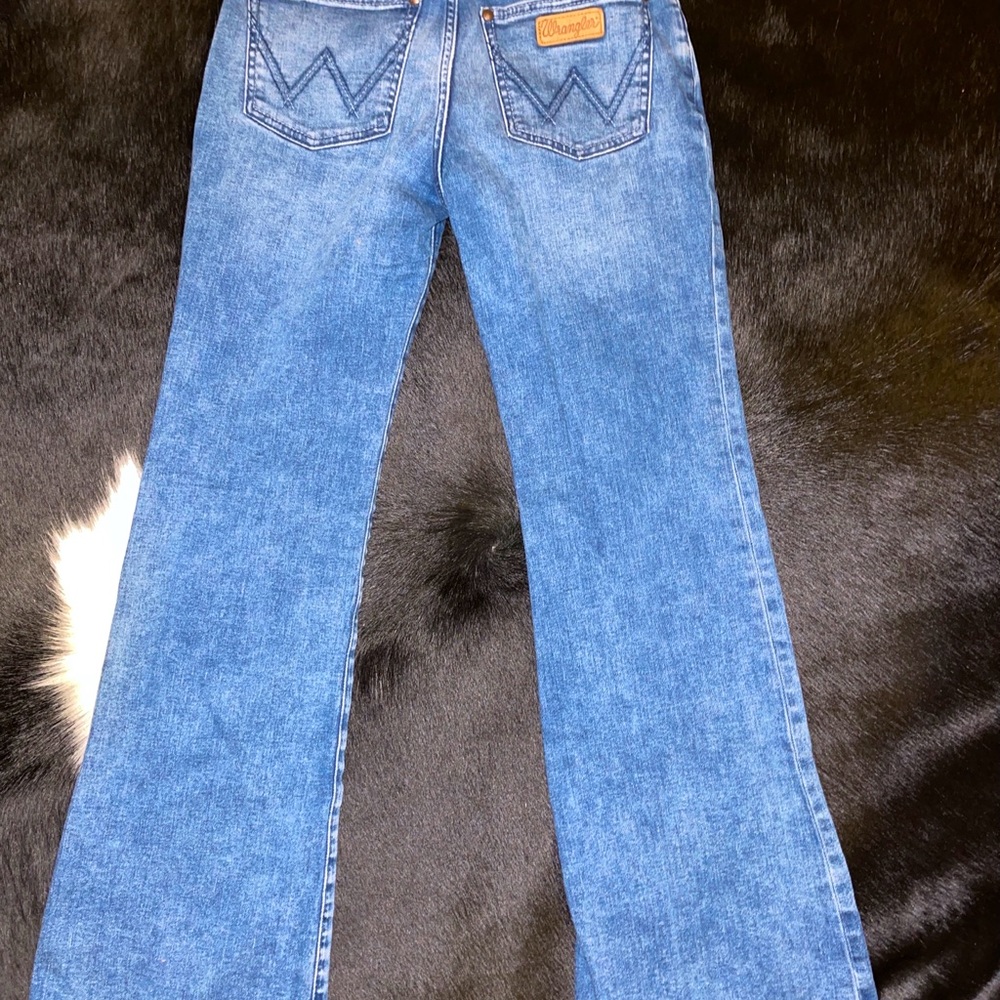 Light Wash Wrangler Flares